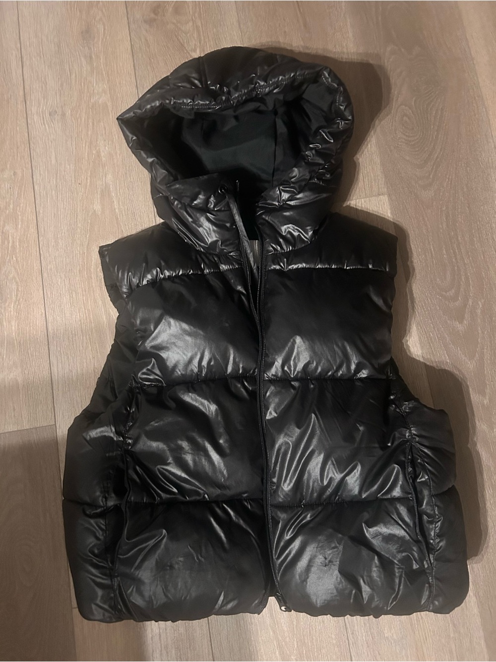H&M Black Puffer Vest with Hood